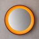 Miroir rond en teck illuminé rare des années 1960