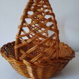 Woven wicker basket