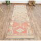 1970s Turkish Oushak Handmade Wool Cotton Orange Runner Rug 92x348