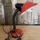 Lampe de bureau Aluminor en métal rouge Pop Art, France 1970