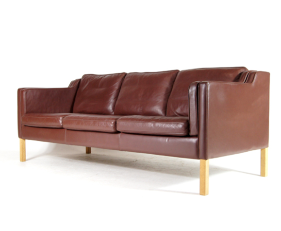 Danish Vintage Retro 3 Seater Sofa In Scandinavian Oak Stouby Leather From The 60s 70s Selency Danish Vintage Retro 3 Seater Sofa In, Vintage Leather Sofa Melbourne Australia