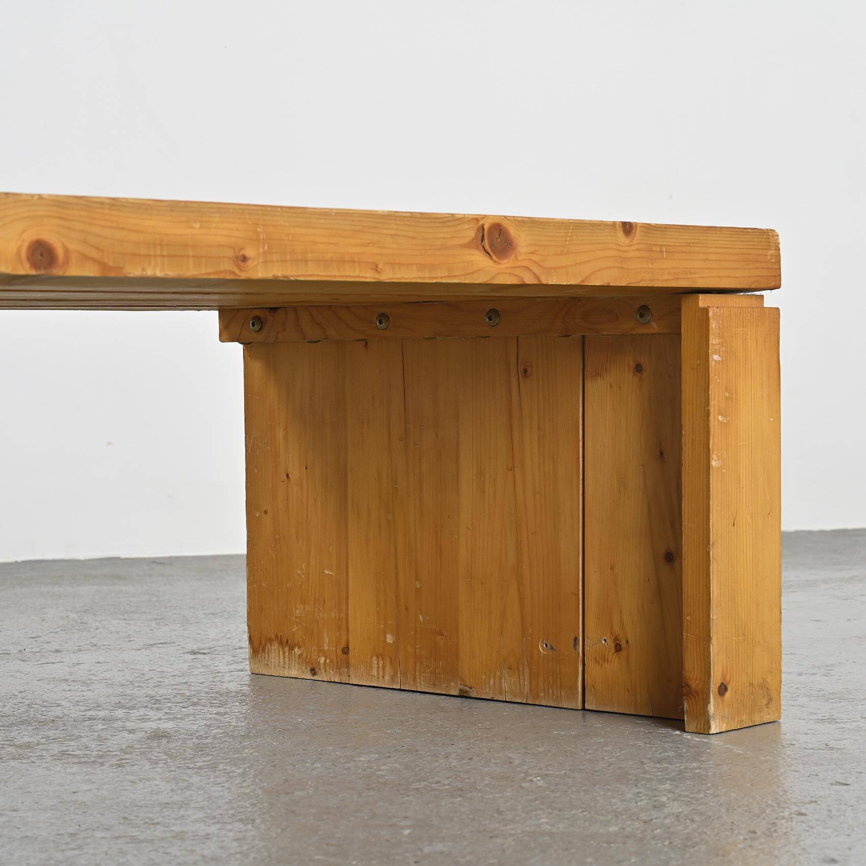 Large bench of Les Arcs by Charlotte Perriand, 1985