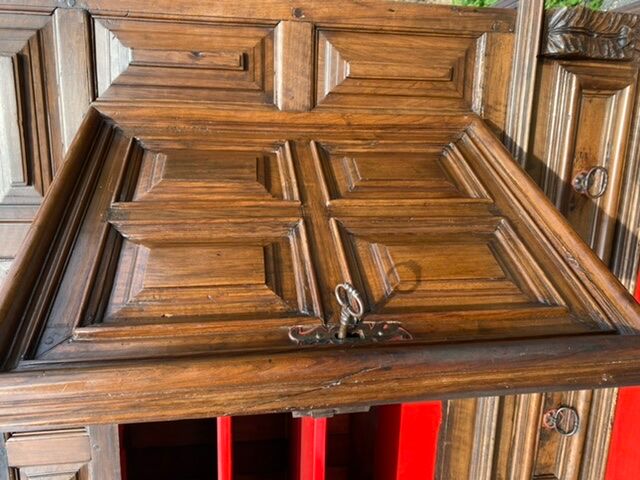 Meuble cabinet louis xiii double corps armoire renaissance ancien