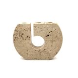 Enzo Mari, brutalist travertine candle holder, Fratelli Mannelli Italy 1970