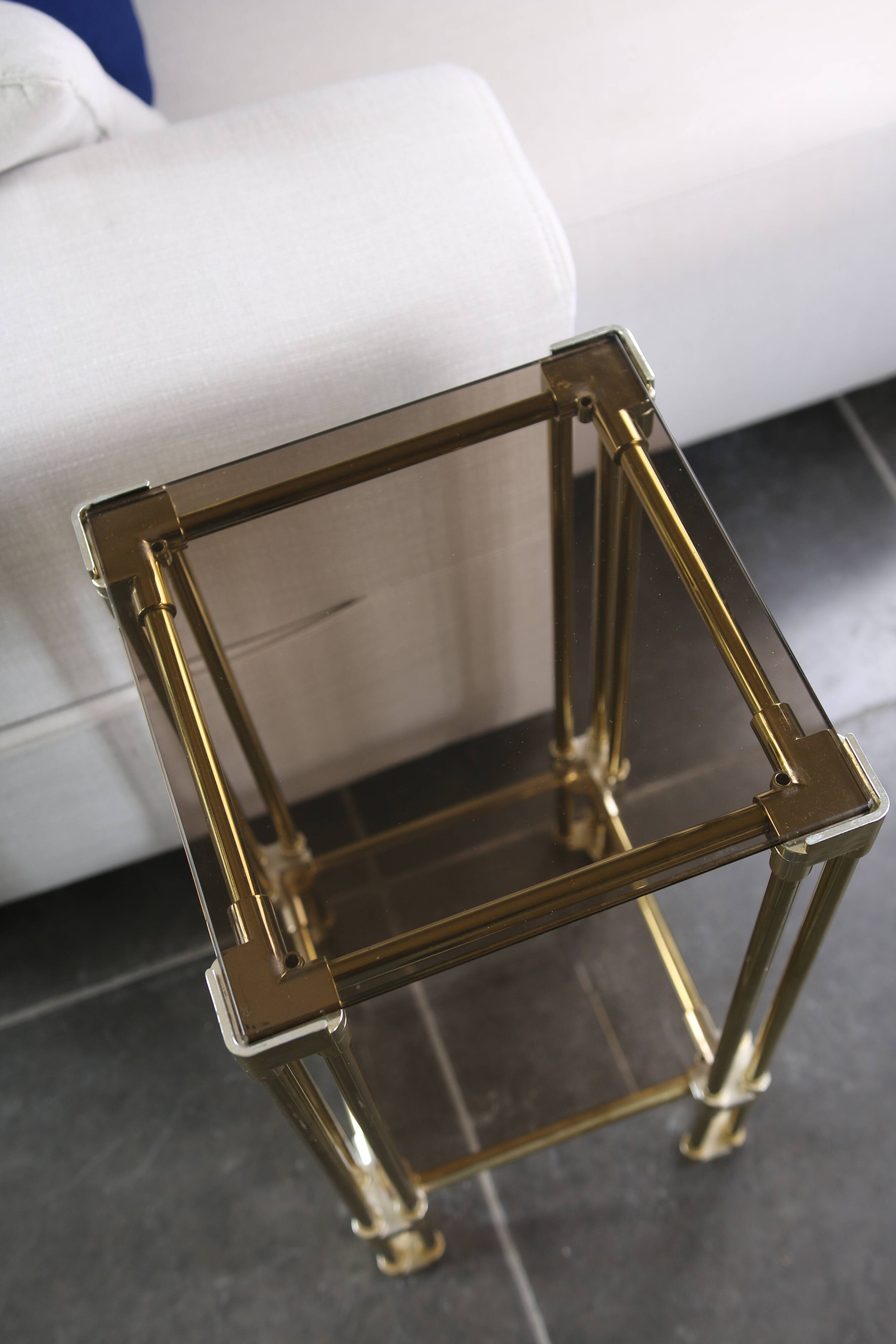 Brass side table, 1970s-1980s