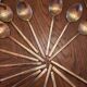 Large vintage cutlery set 65 pieces – 15 people – brass – 1960s