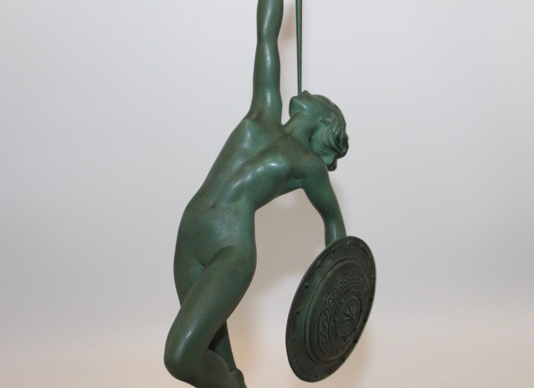 Art Deco Sculpture Trumpet Dancer "Jericho" By Guerbe