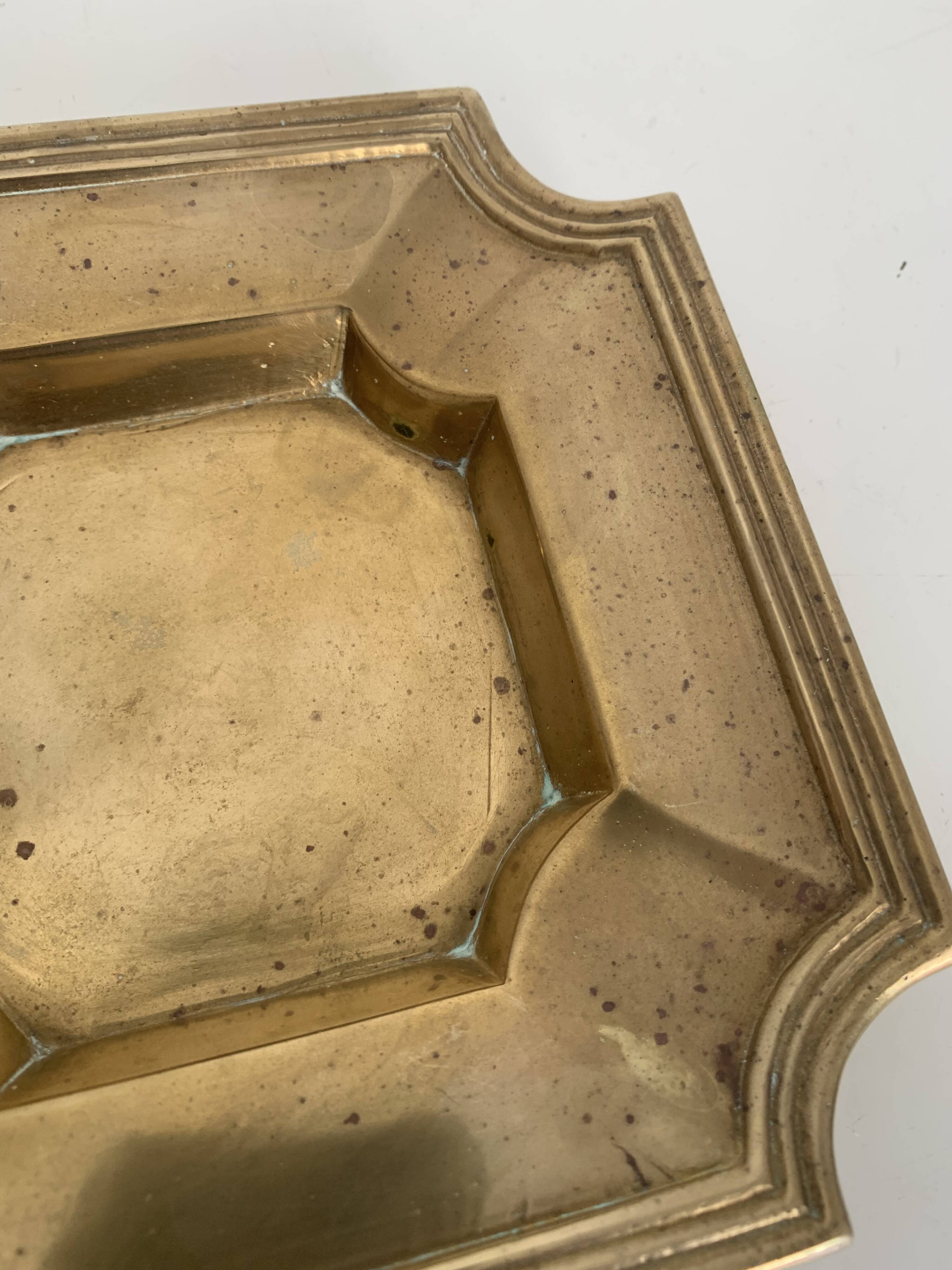 Pair of vintage 1980 brass ashtrays - 16 x 16 cm
