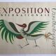 International art deco ornithological exhibition. Original poster painted in gouache.