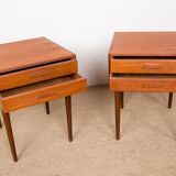 Pair of Danish teak bedside tables by PBJ Mobler 1960