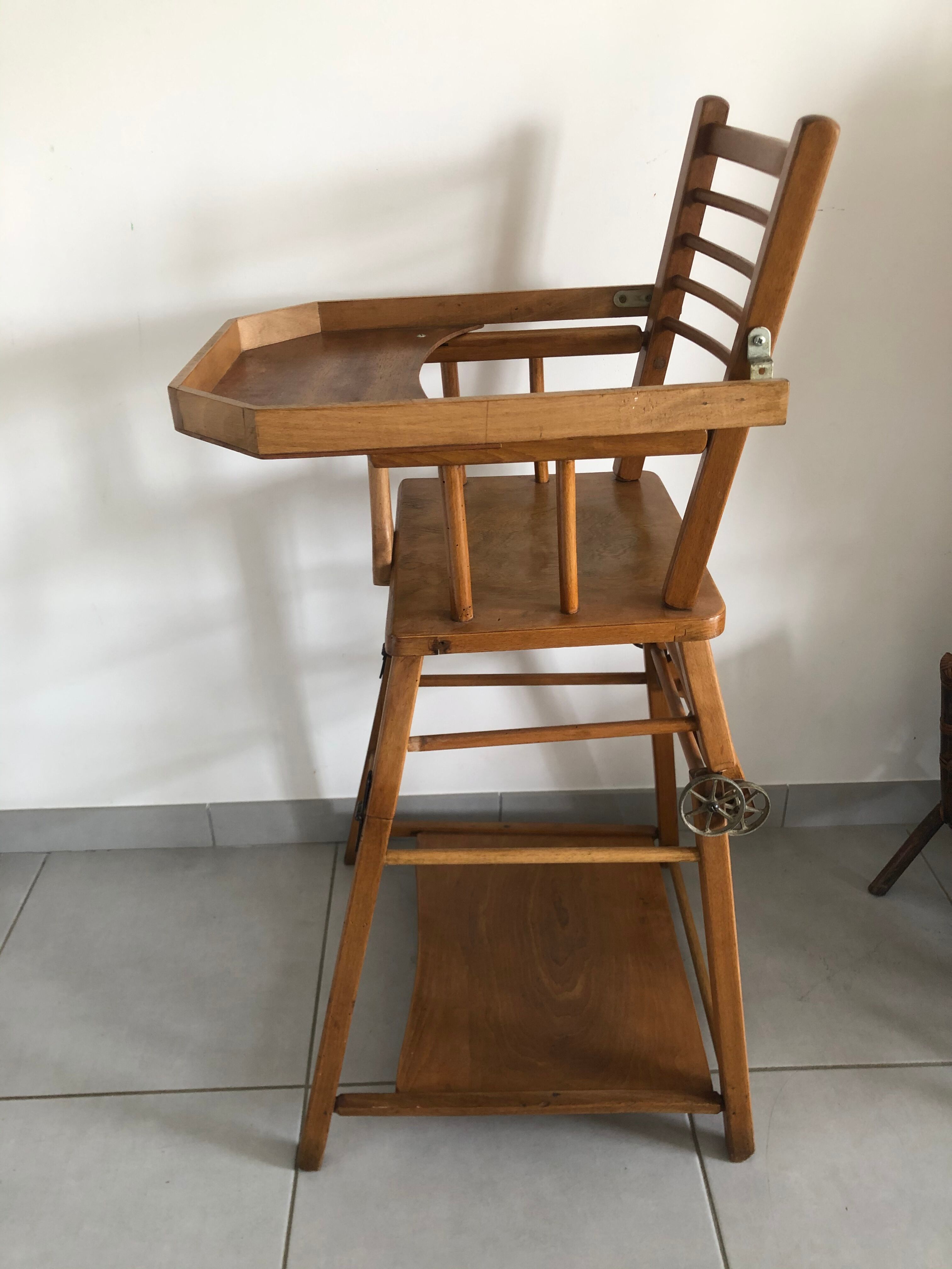 Vintage wooden high chair
