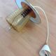 Amber glass / vintage lantern suspension 50s-60s