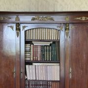 Large antique library from the Empire/Napoleon III period in mahogany and gilded bronze.