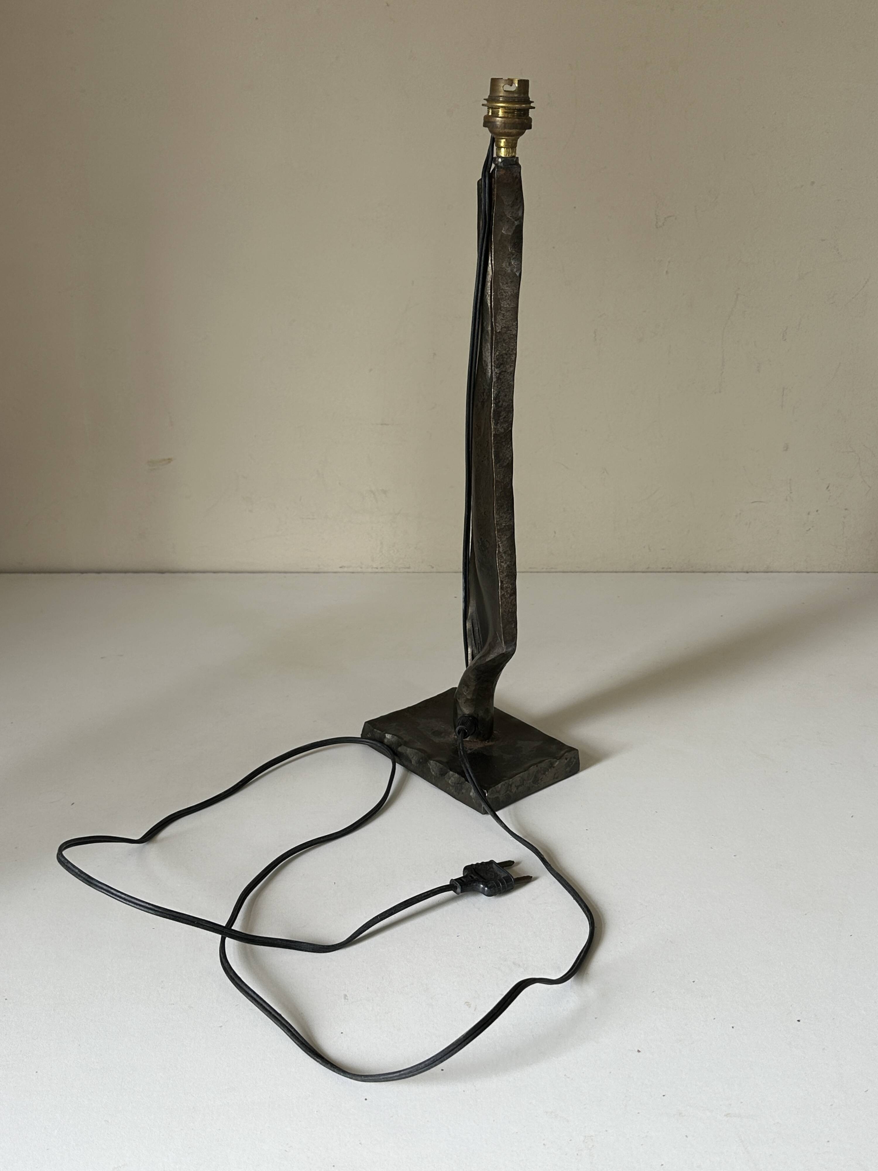 Vintage 60s metal brutalist lamp