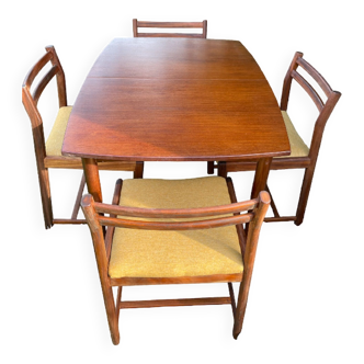 Vintage 1950s teak extendable dining table & danish chairs