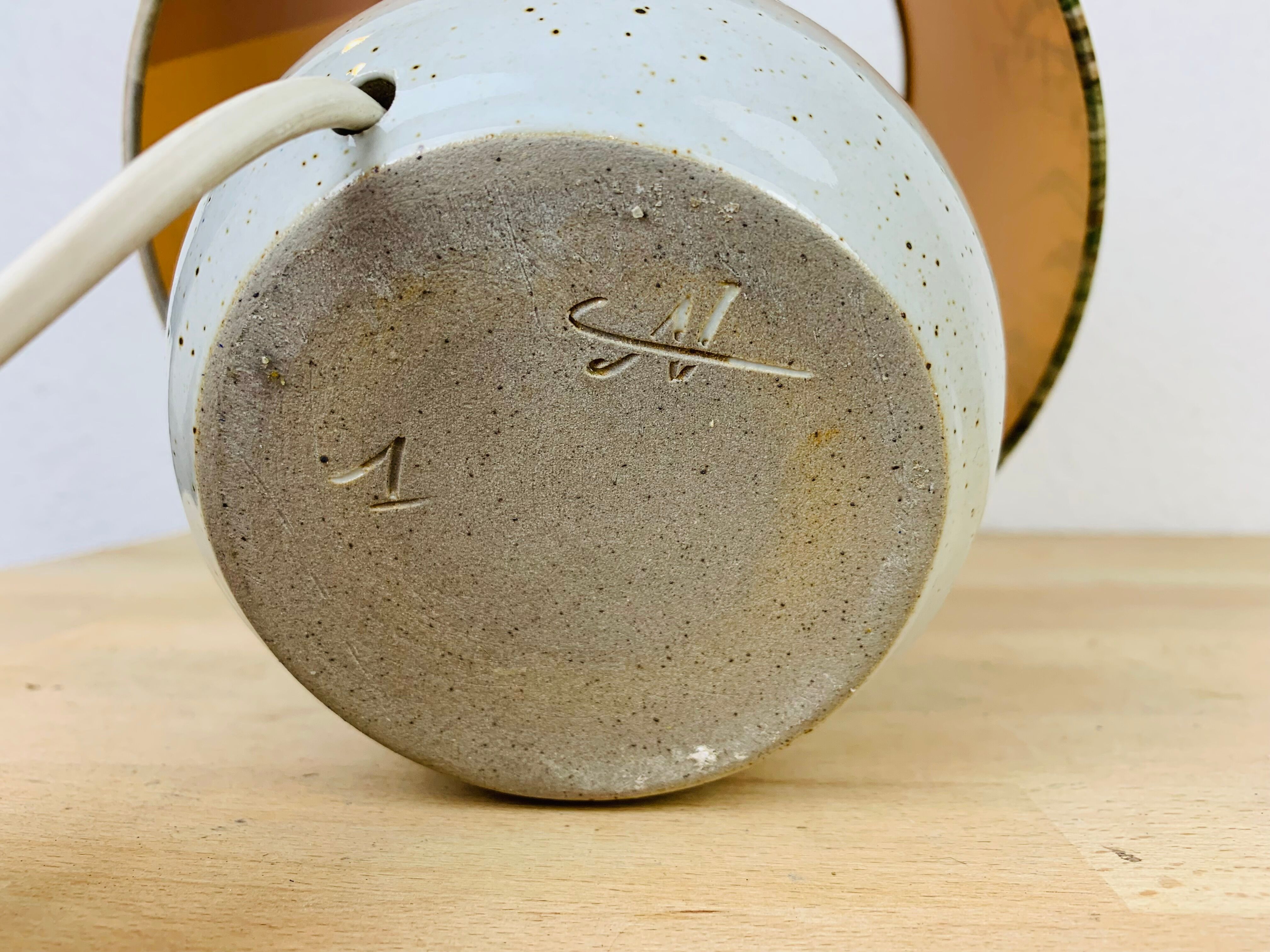 Lampe boule grès de Sylvie et Philippe Duriez