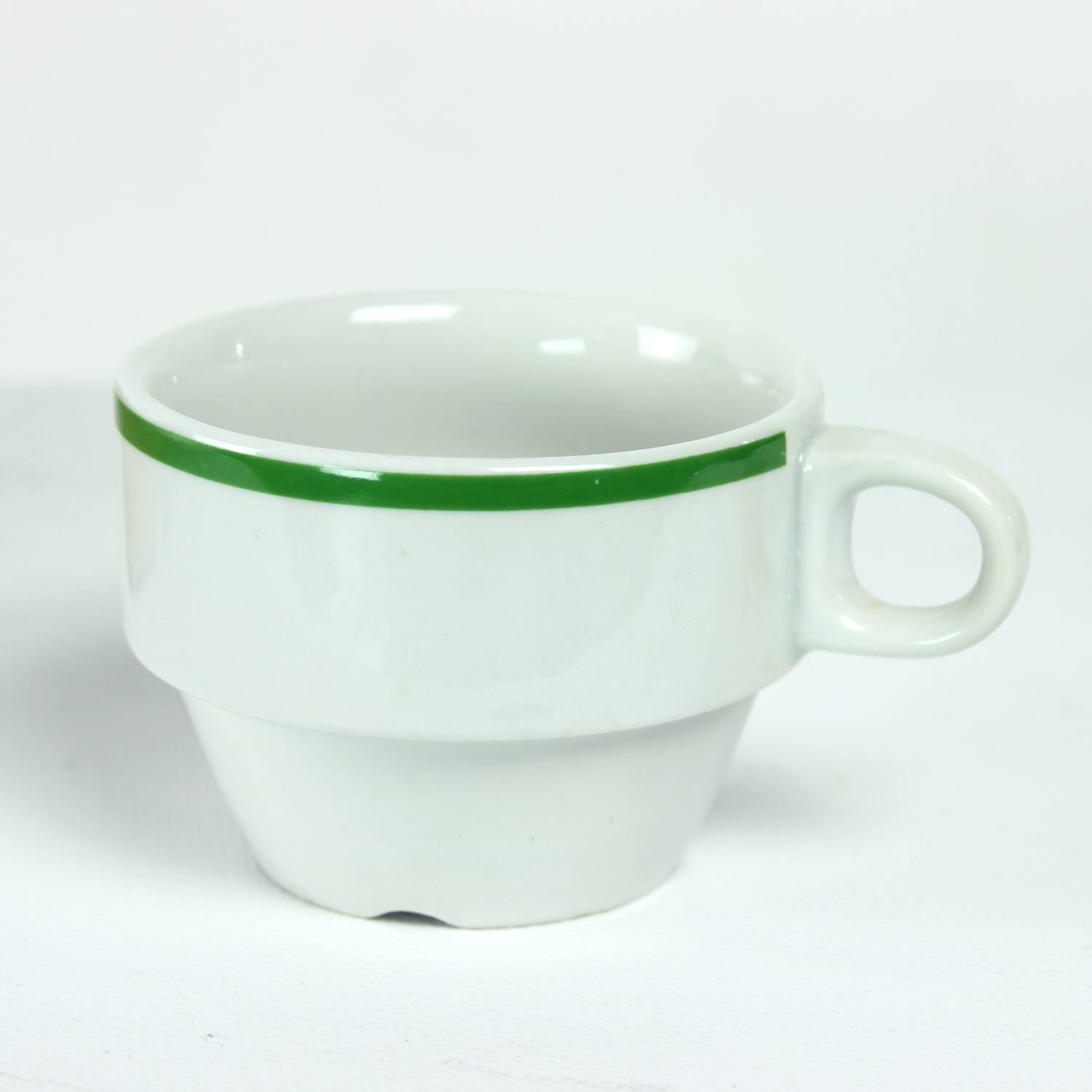 Lot de 12 tasses en porcelaine blanche de Lubiana, Pologne années 1960
