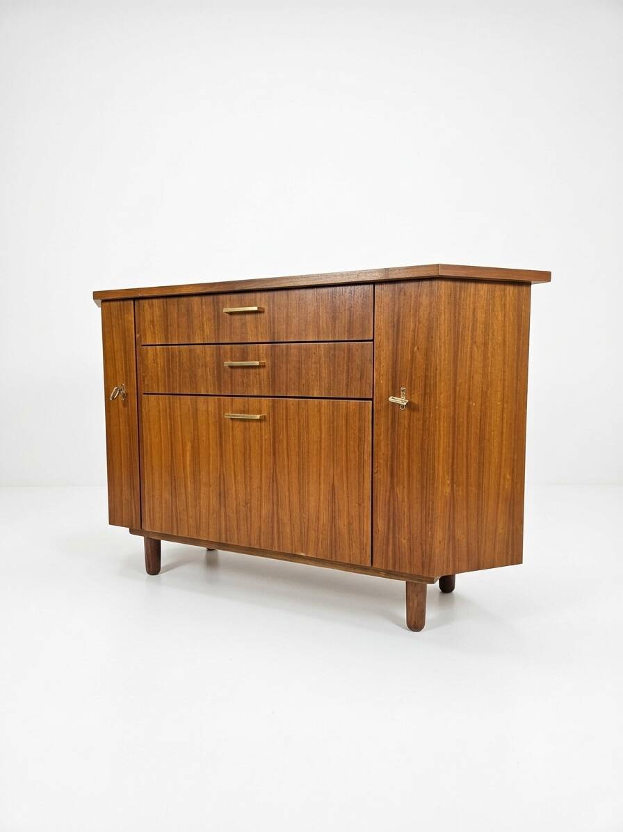 Scandinavian corner unit in teak from the 1960s.