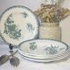 5 soup plates in St. Amandinoise earthenware model Margot, iron earth.