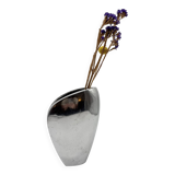 Sculptural vase in polished aluminium – 1980s