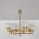Mid Century Modern brass chandelier by Kaiser Leuchten
