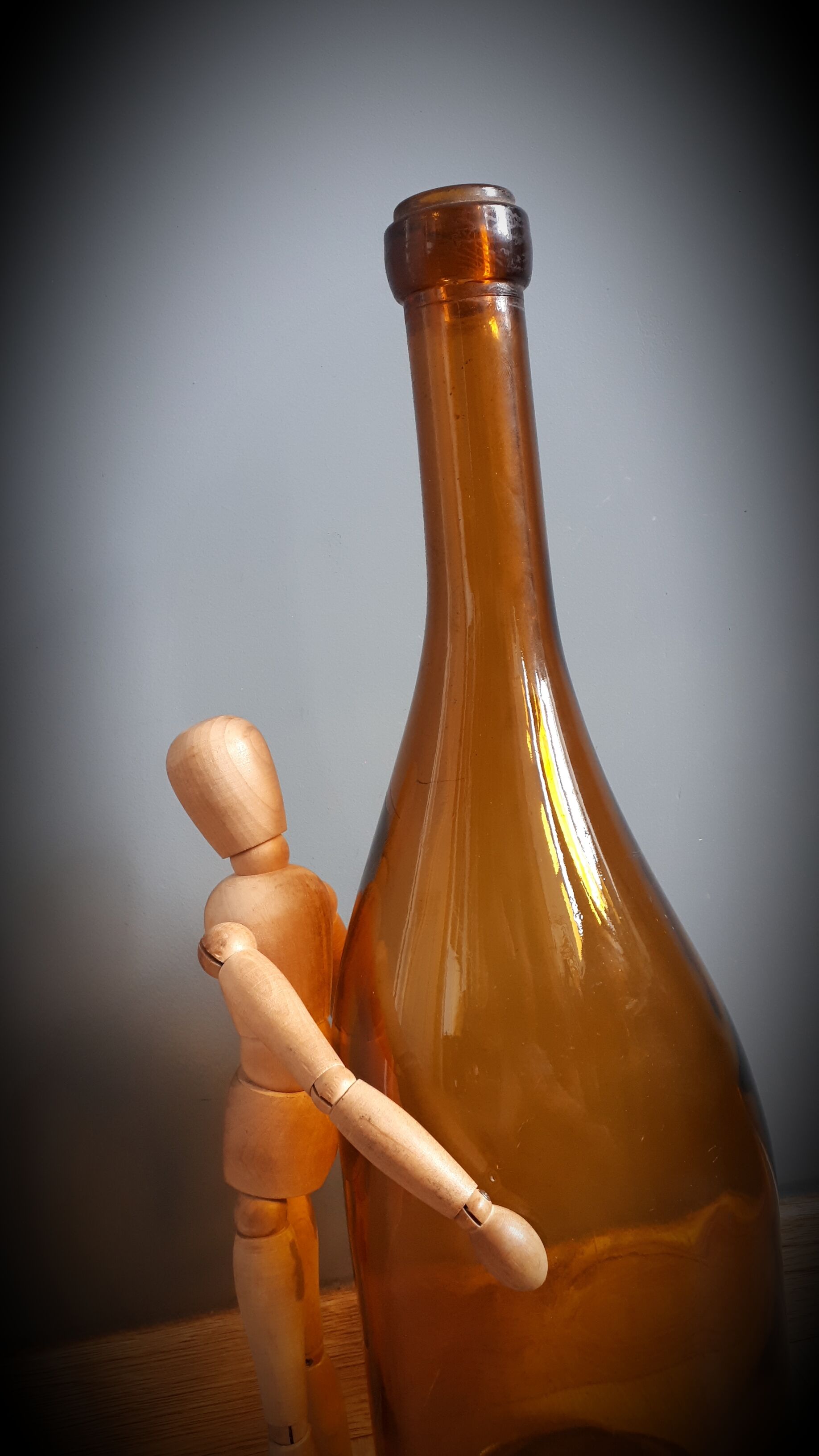 Bouteille marron ocre