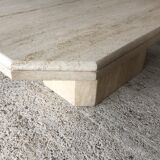 Large octagonal coffee table in 70s/80s travertine