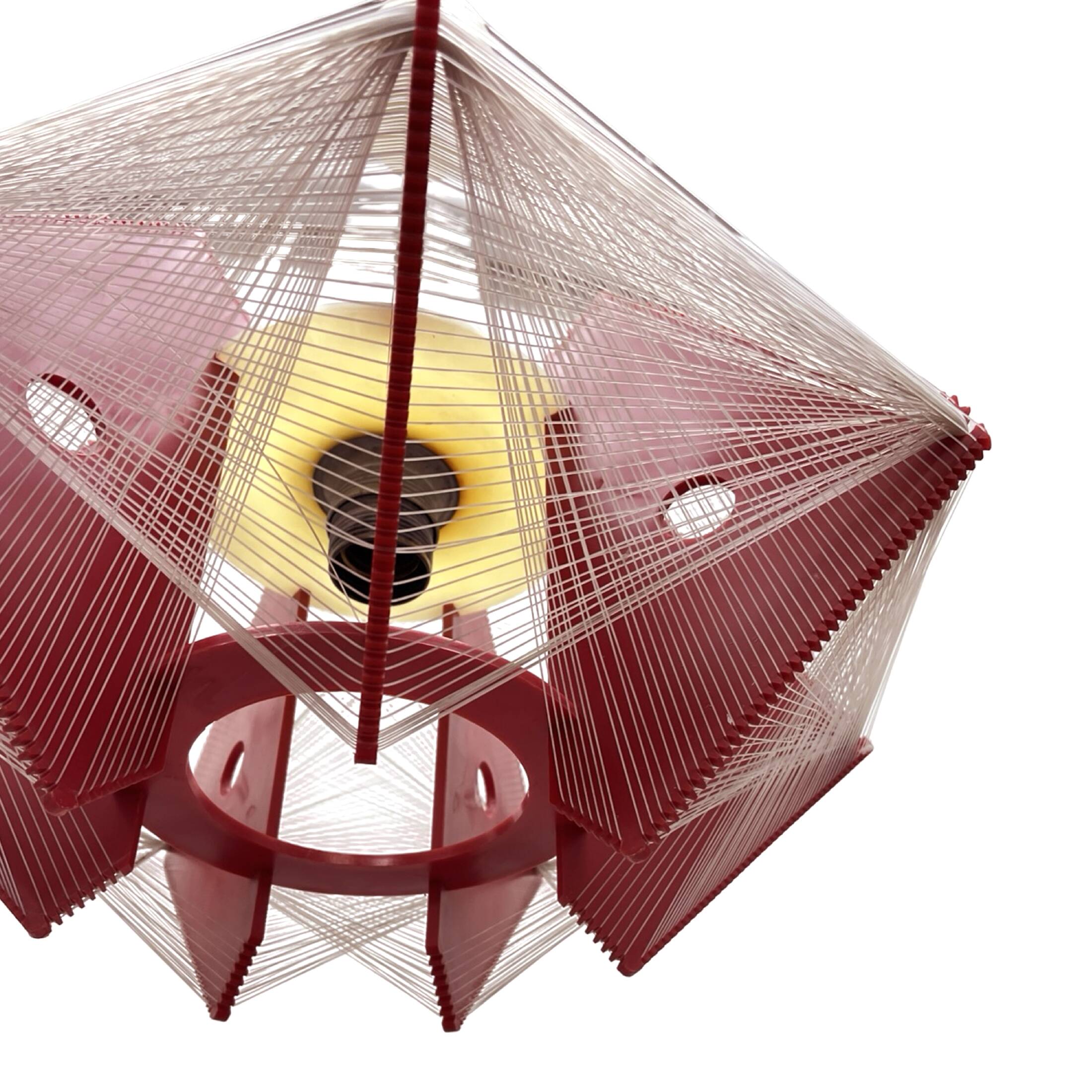 "Rozwój" Kłobuck hanging string lamp, Polish design from the PRL 1970