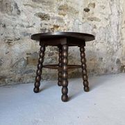 Table basse ronde en bois pieds tournés