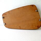Teak and glass cheese platter, Scandinavian, 60s