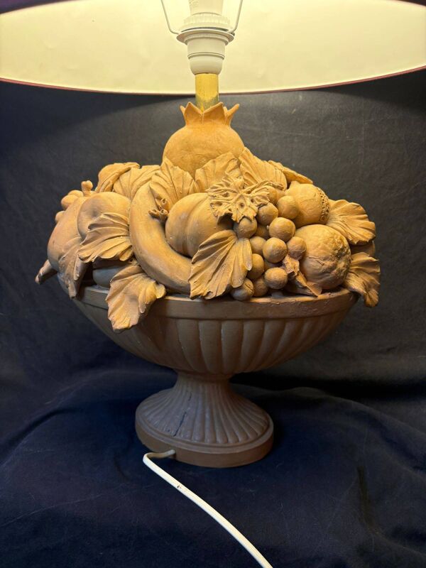 Lampe coupe de fruits en terre cuite