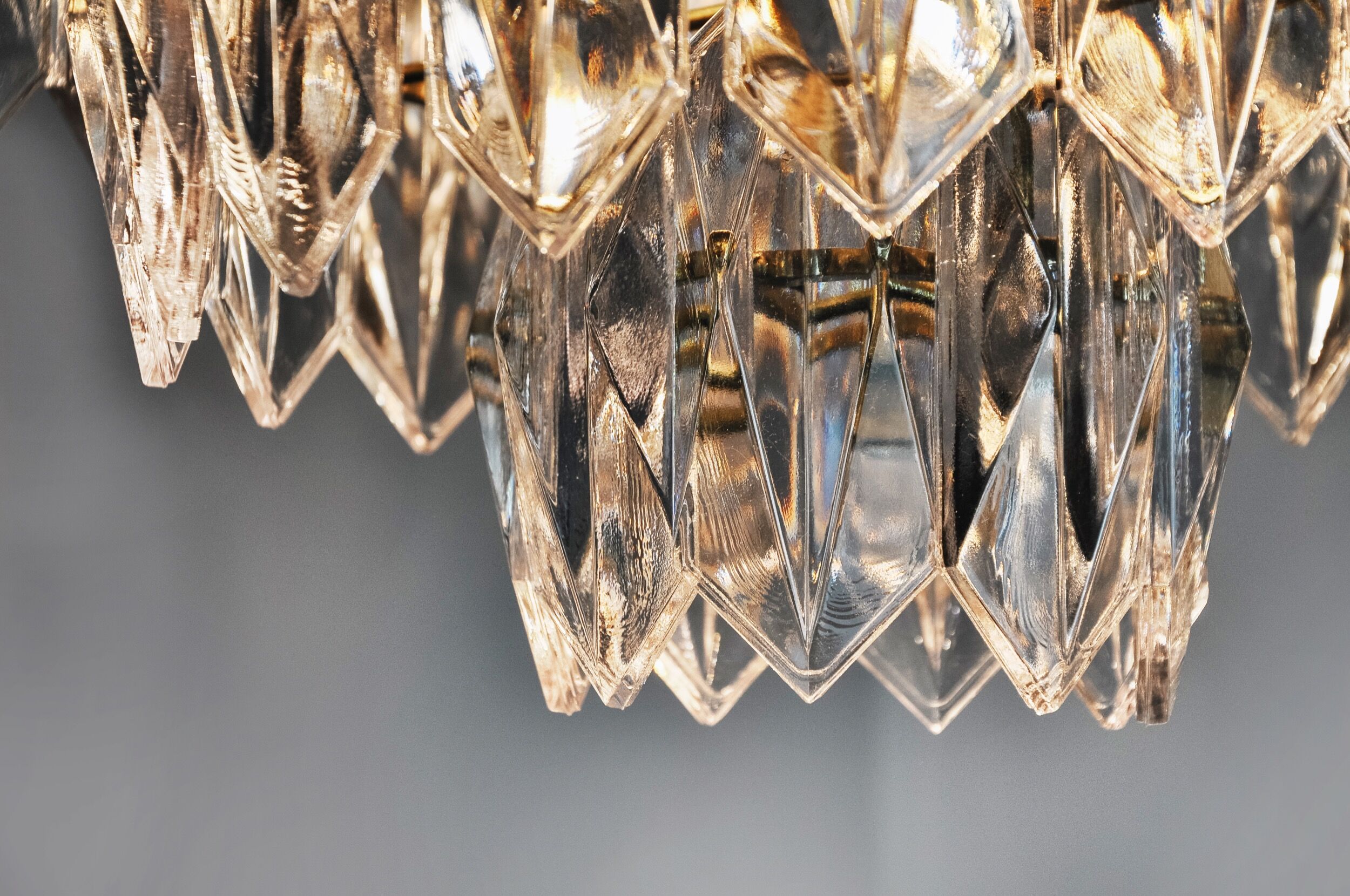 J.T Kalmar chandelier, cut glass, 3 levels, Austria 1970