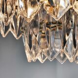J.T Kalmar chandelier, cut glass, 3 levels, Austria 1970