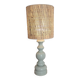 Lampe de table en bois vintage année 1980 revisitée