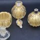 Set of 3 gold Ercole Barovier "Bullicante" Murano glass vases for Barovier & Toso