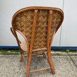 Children's armchair in woven chestnut