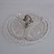Art Deco Pressed Glass Divided Serving Dish with Alpaca Handle, 1930