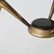 Italian tripod triangle coffee table brass and glass Italy 1950