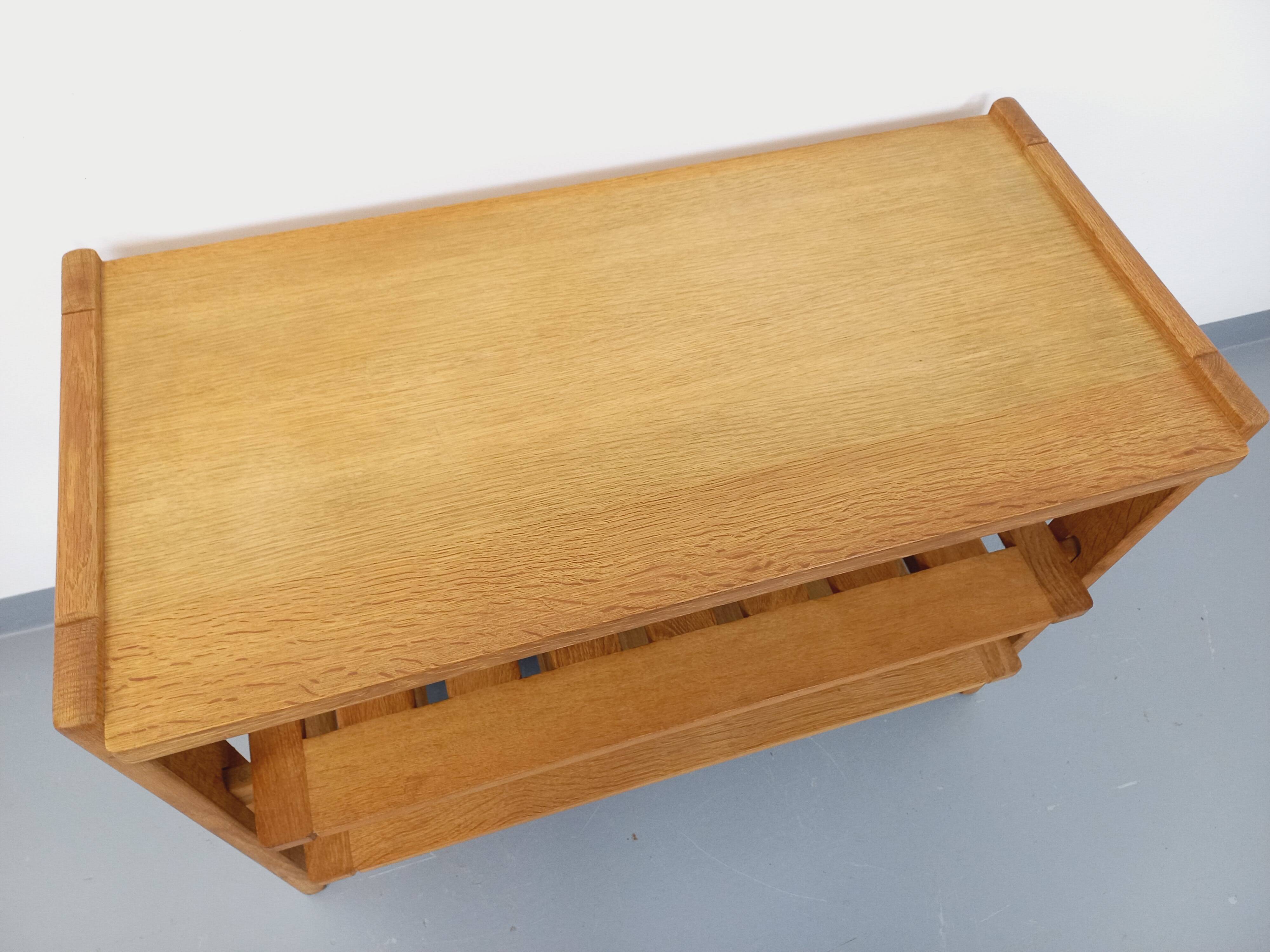 Guillerme et Chambron vintage open storage unit in solid oak