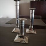 Suite of three neoclassical candle holders in silver bronze - Art Deco - 1920s/1930s