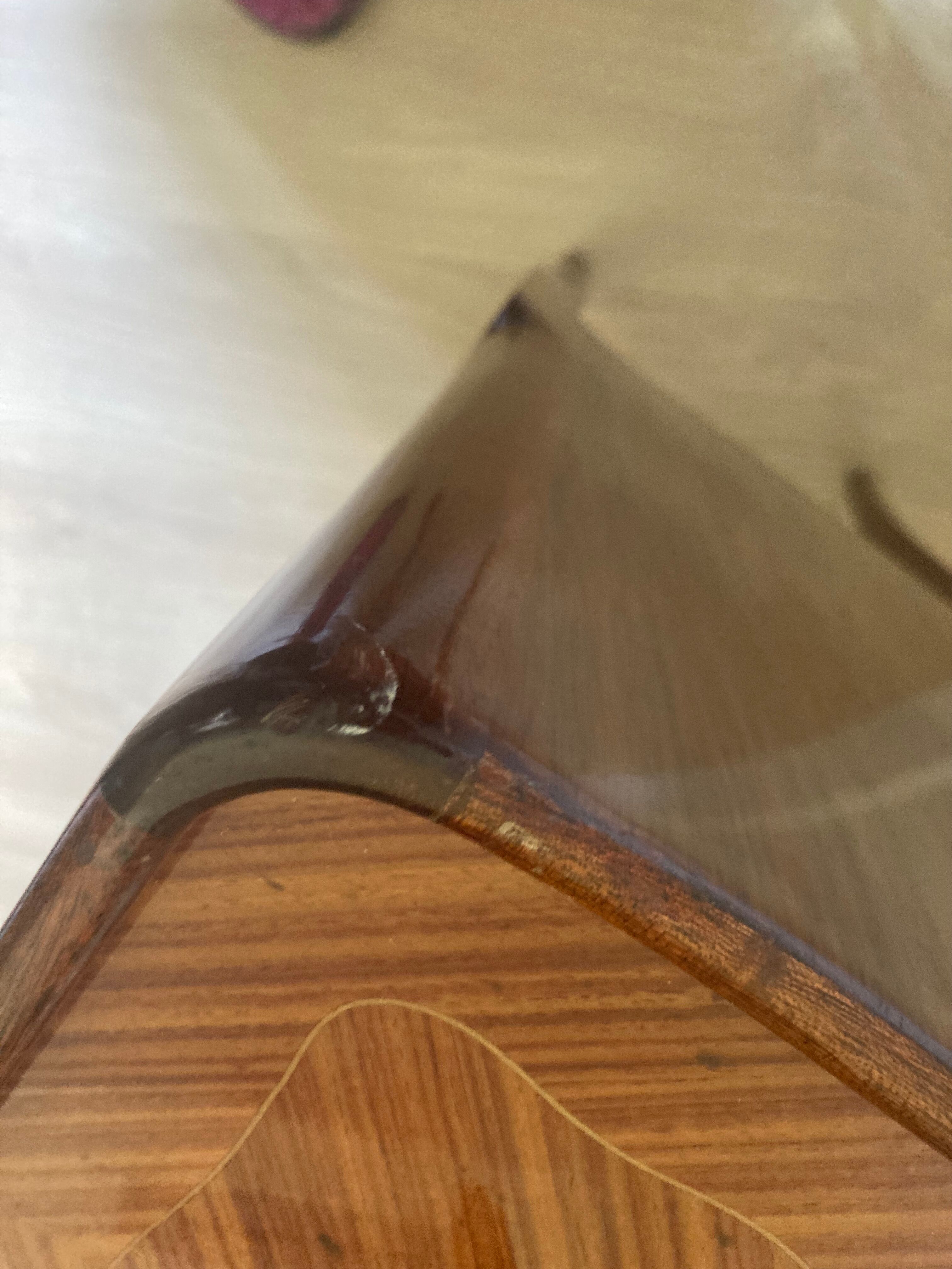 Set of 2 rosewood and marquetry bedside tables