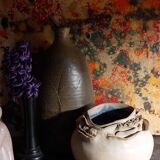 Potter's ball vase "like a flower" vintage glazed ceramic