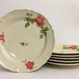 Lot de 6 assiettes plates signées odette dugraindelorge.