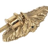 Pair of brass and opaque glass wall lights, 1950s