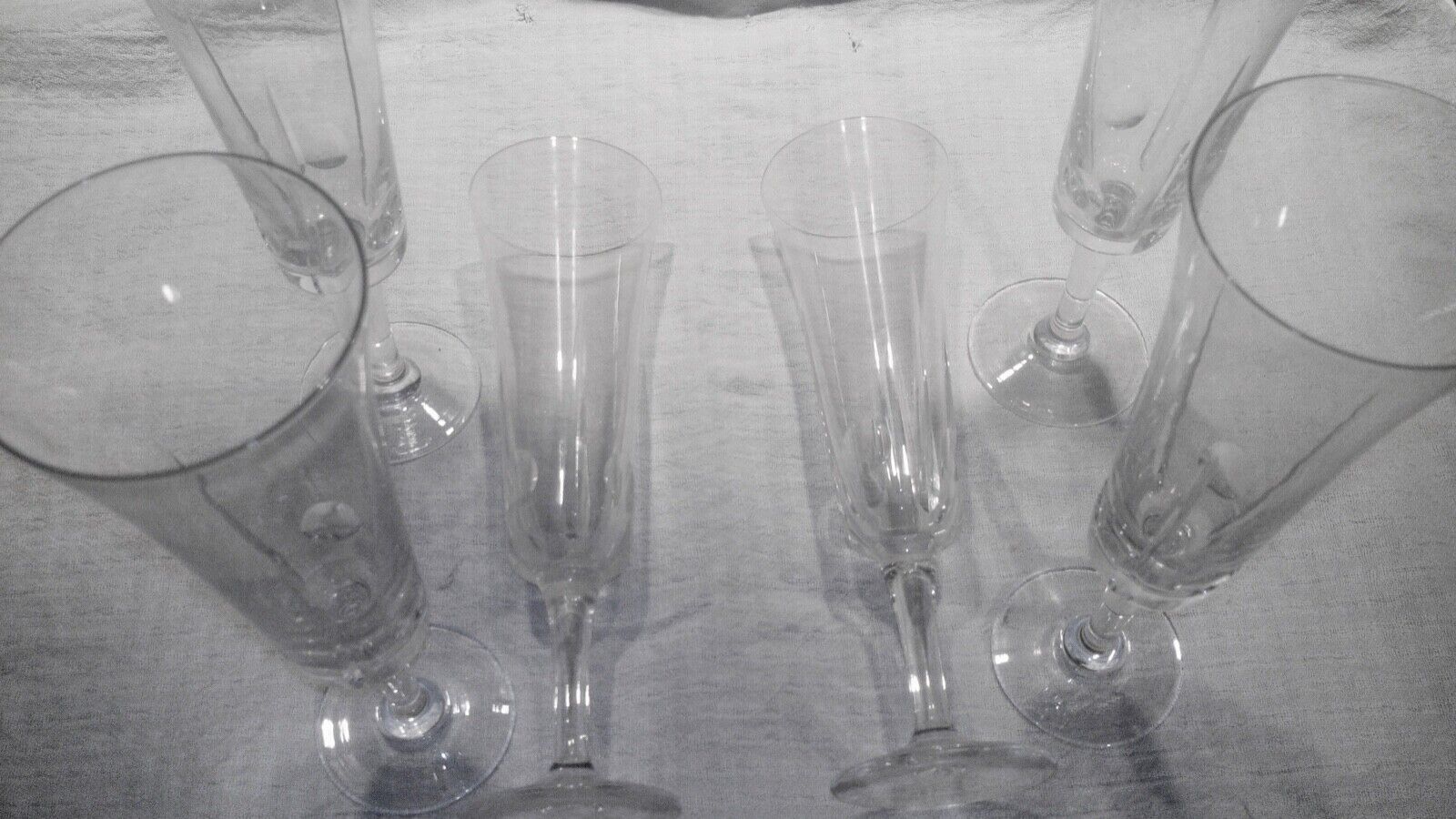 6 old champagne flute crystal baccarat model art deco