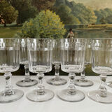 8 Baccarat cut crystal white wine glasses, Chicago model