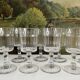 8 Baccarat cut crystal white wine glasses, Chicago model