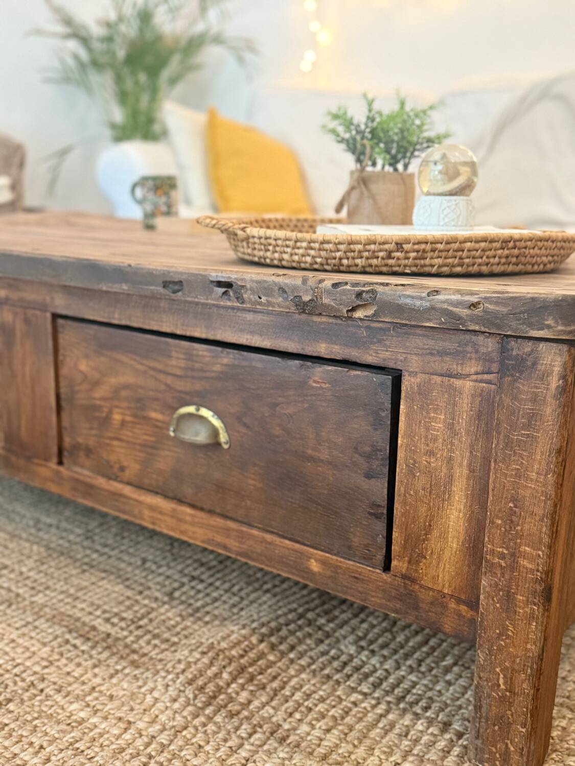 Solid wood coffee table