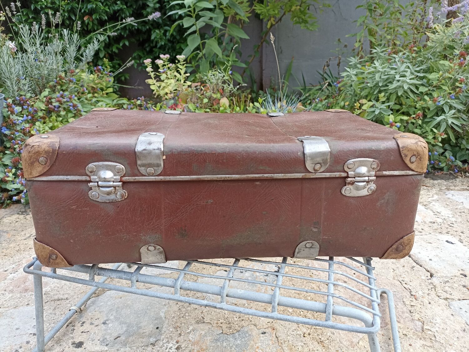 Antique cardboard suitcase