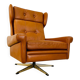 Vintage Danish retro mid-century Svend Skipper cognac leather chair 60s